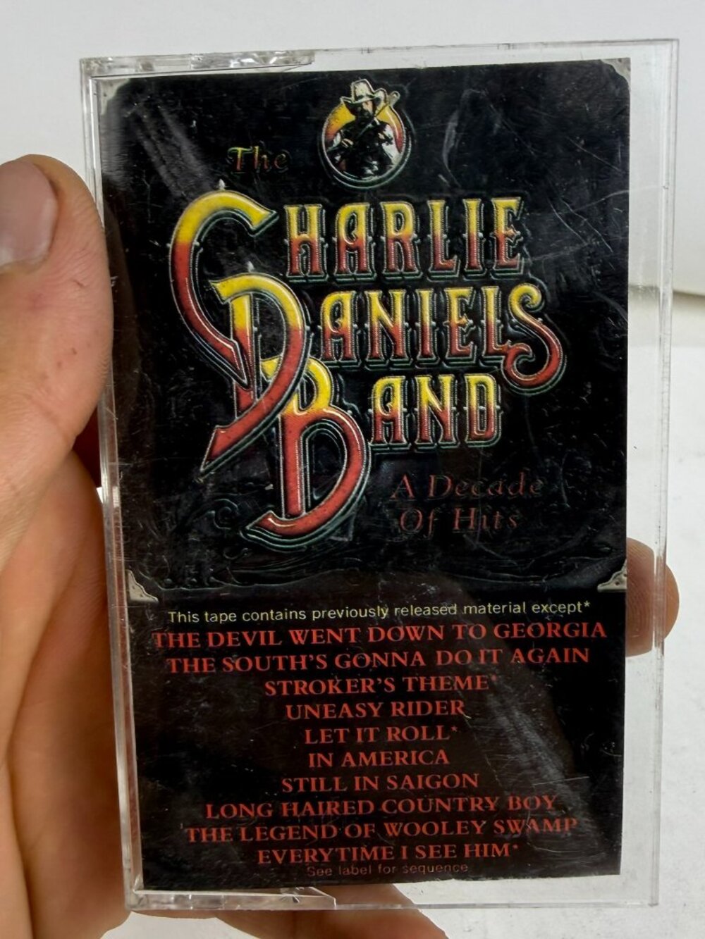 CHARLIE DANIELS BAND A DECADE OF HITS 1983 scratches cassette poster collectable